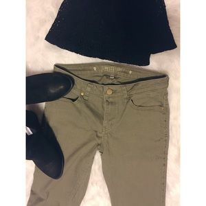 Army green skinnies